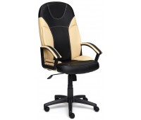 Кресло компьютерное TetChair «Twister»  (Искусств. чёрная + бежевая кожа)