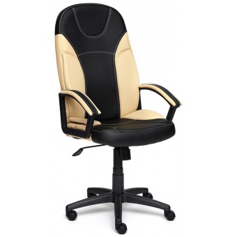 Кресло компьютерное TetChair «Twister»  (Искусств. чёрная + бежевая кожа)