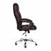 Кресло офисное TetChair «Bergamo» (хром) (Искусств. коричневая кожа)