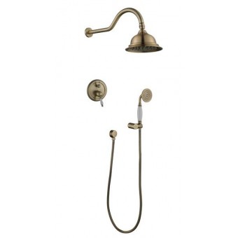 KAISER Rios 31077-1, смеситель для скрытого монтажа с верхним и ручным душем, цвет бронза Bronze