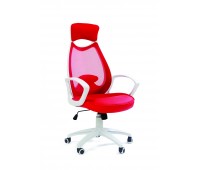 Кресло CHAIRMAN 840 белый пластик TW19\TW-69 красный