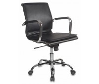 Кресло руководителя Бюрократ CH-993-Low/Black низкая спинка черный искусственная кожа крестовина хром
