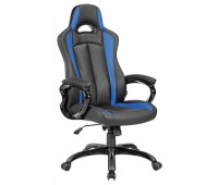 Кресло игровое Бюрократ CH-827/BL+BLUE черный/синий искусственная кожа