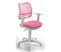 Кресло детское Бюрократ CH-W797/PK/TW-13A спинка сетка розовый сиденье розовый TW-13A колеса белый/розовый (пластик белый)