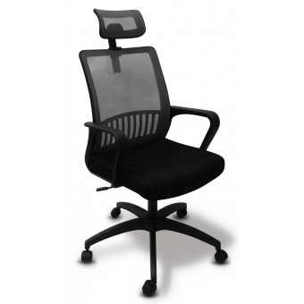Кресло Бюрократ MC-201-H, DG, TW-11 спинка сетка серый TW-04 сиденье черный TW-11