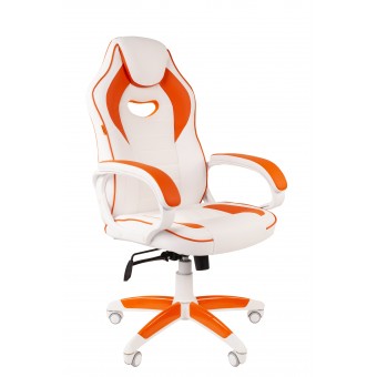 Кресло CHAIRMAN game 16 экопремиум белый/оранжевый