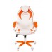 Кресло CHAIRMAN game 16 экопремиум белый/оранжевый