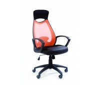 Кресло CHAIRMAN 840 черный пластик TW-66 оранжевый