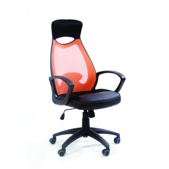 Кресло CHAIRMAN 840 черный пластик TW-66 оранжевый