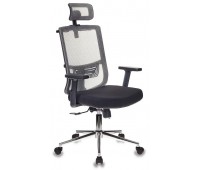 Кресло руководителя Бюрократ MC-612-H, GR, 26-B01 серый BM-10 сиденье черный 26-В01 сетка, ткань крестовина хром