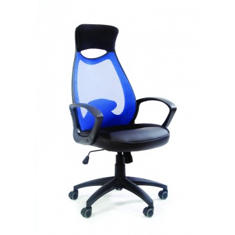 Кресло CHAIRMAN 840 черный пластик TW-05 синий