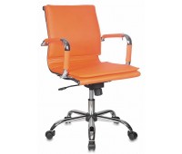 Кресло руководителя Бюрократ CH-993-Low/orange низкая спинка оранжевый искусственная кожа крестовина хром