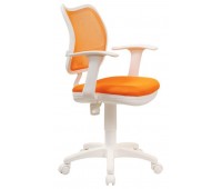 Кресло детское Бюрократ CH-W797/OR/TW-96-1 спинка сетка оранжевый сиденье оранжевый TW-96-1 колеса белый/оранжевый (пластик белый)