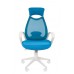 Кресло CHAIRMAN 840 белый пластик TW43\TW-34 голубой