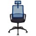 Кресло Бюрократ MC-201-H, BL, TW-11 спинка сетка синий TW-05 сиденье черный TW-11