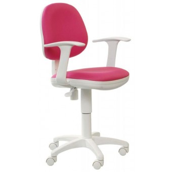Кресло детское Бюрократ CH-W356AXSN/15-55 розовый 15-55 колеса белый/розовый (пластик белый)