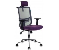 Кресло руководителя Бюрократ MC-612-H, DG, VIOLET серый TW-04 сиденье фиолетовый BAHAMA крестовина хром