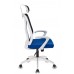 Кресло руководителя Бюрократ MC-W411-H, B, 26-21 черный TW-01 сиденье синий 26-21 сетка, ткань (пластик белый)