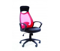 Кресло CHAIRMAN 840 черный пластик TW-69 красный