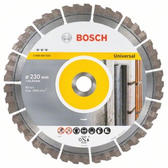 Bosch Алмазный отрезной круг Best for Universal 230 x 22,23 x 2,4 x 15 мм (2608603633)