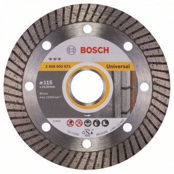 Bosch Алмазный отрезной круг Best for Universal Turbo 115 x 22,23 x 2,2 x 12 мм (2608602671)