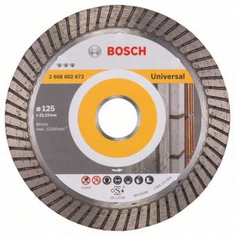 Bosch Алмазный отрезной круг Best for Universal Turbo 125 x 22,23 x 2,2 x 12 мм (2608602672)