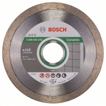 Bosch Алмазный отрезной круг Standard for Ceramic 110 x 22,23 x 1,6 x 7,5 мм (2608602535)