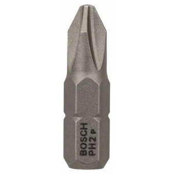 Bosch Бита PH2, 25 мм, шестигранный хвостовик 1/4", ISO 1173 C6.3, Extra-Hart PH2 25мм (2608521219)