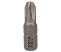 Bosch Бита PH3, 25 мм, шестигранный хвостовик 1/4", ISO 1173 C6.3, Extra-Hart PH3 25мм (2608521220)