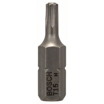 Bosch Бита T15, 25 мм, шестигранный хвостовик 1/4", ISO 1173 C6.3, Extra-Hart T15 25мм (2608521229)