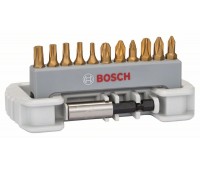 Bosch Набор бит для шуруповерта 11 шт., вкл. держатель для бит PH1, PH2, PH3, PZ1, PZ2, PZ3, T10, T15, T20, T25, T30, 25 мм (2608522132)