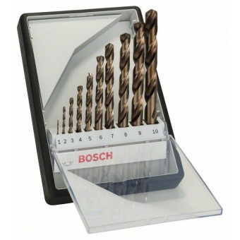 Bosch Набор из 10 свёрл по металлу Robust Line HSS-Co 1, 2, 3, 4, 5, 6, 7, 8, 9, 10 мм (2607019925)