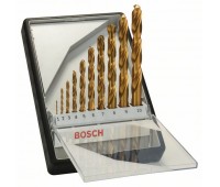 Bosch Набор из 10 свёрл по металлу Robust Line HSS-TiN, 135 1, 2, 3, 4, 5, 6, 7, 8, 9, 10 мм, 135 (2607010536)