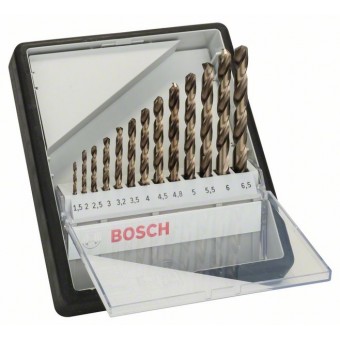 Bosch Набор из 13 свёрл по металлу Robust Line HSS-Co 1,5, 2, 2,5, 3, 3,2, 3,5, 4, 4,5, 4,8, 5, 5,5, 6, 6,5 мм (2607019926)
