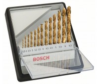 Bosch Набор из 13 свёрл по металлу Robust Line HSS-TiN, 135 1,5, 2, 2,5, 3, 3,2, 3,5, 4, 4,5, 4,8, 5, 5,5, 6, 6,5 мм, 135 (2607010539)