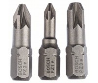 Bosch Набор из 3 насадок-бит Extra Hart (PZ) PZ1, PZ2, PZ3, 25 мм (2607001753)