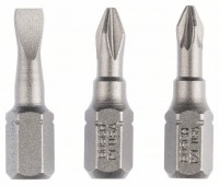 Bosch Набор из 3 насадок-бит Extra Hart (смешанный) S 0,6x4,5, PH1, PZ1, 25 мм (2607001765)