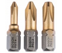 Bosch Набор из 3 насадок-бит Max Grip (PH) PH1, PH2, PH3, 25 мм (2607001754)
