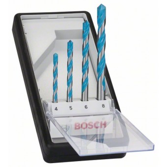 Bosch Набор Robust Line из 4 универсальных сверл CYL-9 Multi Construction 4, 5, 6, 8 мм (2607010521)