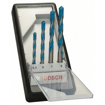 Bosch Набор Robust Line из 4 универсальных сверл CYL-9 Multi Construction 5,5, 6, 7, 8 мм (2607010522)