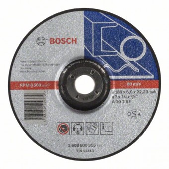 Bosch Обдирочный круг, выпуклый, Expert for Metal A 30 T BF, 180 мм, 6,0 мм (2608600315)