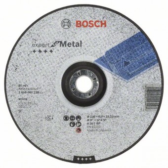 Bosch Обдирочный круг, выпуклый, Expert for Metal A 30 T BF, 230 мм, 6,0 мм (2608600228)