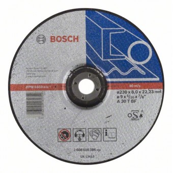Bosch Обдирочный круг, выпуклый, Expert for Metal A 30 T BF, 230 мм, 8,0 мм (2608600386)