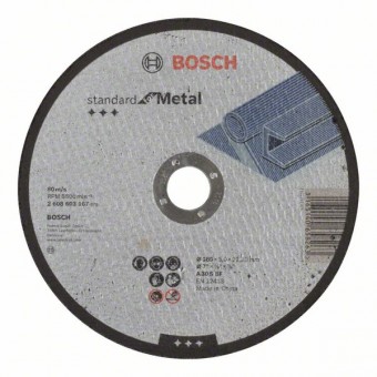 Bosch Отрезной диск прямой Standard for Metal A 30 S BF, 180 мм, 22,23 мм, 3,0 мм (2608603167)