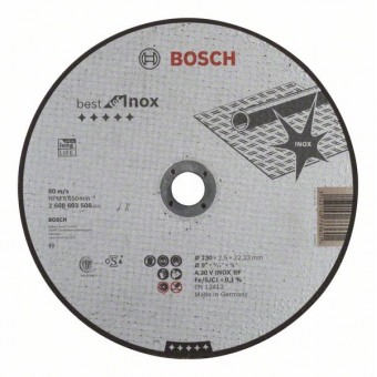 Bosch Отрезной круг, прямой, Best for Inox A 30 V INOX BF, 230 мм, 2,5 мм (2608603508)