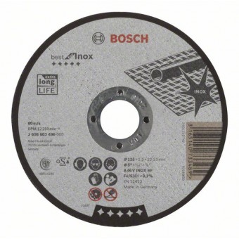 Bosch Отрезной круг, прямой, Best for Inox A 46 V INOX BF, 125 мм, 1,5 мм (2608603496)