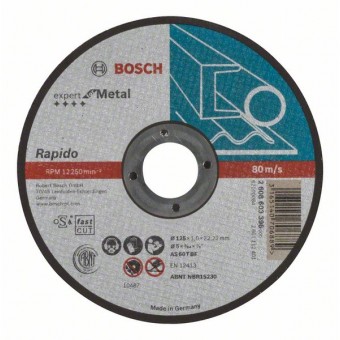 Bosch Отрезной круг, прямой, Expert for Metal, Rapido AS 60 T BF, 125 мм, 1,0 мм (2608603396)
