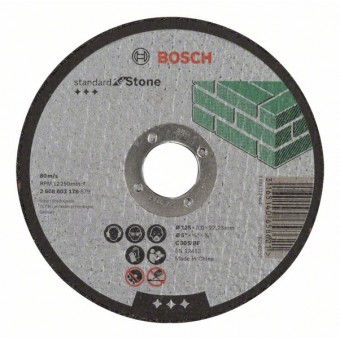 Bosch Отрезной круг, прямой, Standard for Stone C 30 S BF, 125 мм, 22,23 мм, 3,0 мм (2608603178)