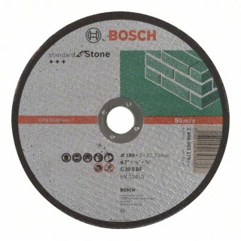 Bosch Отрезной круг, прямой, Standard for Stone C 30 S BF, 180 мм, 22,23 мм, 3,0 мм (2608603179)