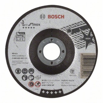 Bosch Отрезной круг, выпуклый, Best for Inox A 46 V INOX BF, 125 мм, 1,5 мм (2608603497)